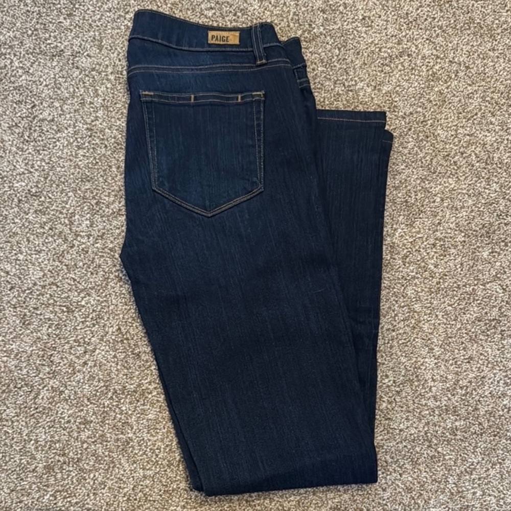 Paige Women's Dark Blue Skyline Straight Jeans